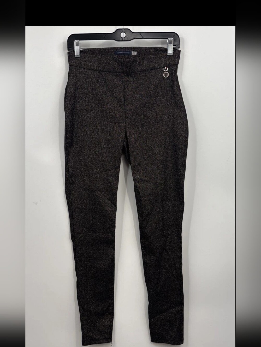 Tommy Hilfiger Black Sparkle Skinny Ponte Pants Size 4